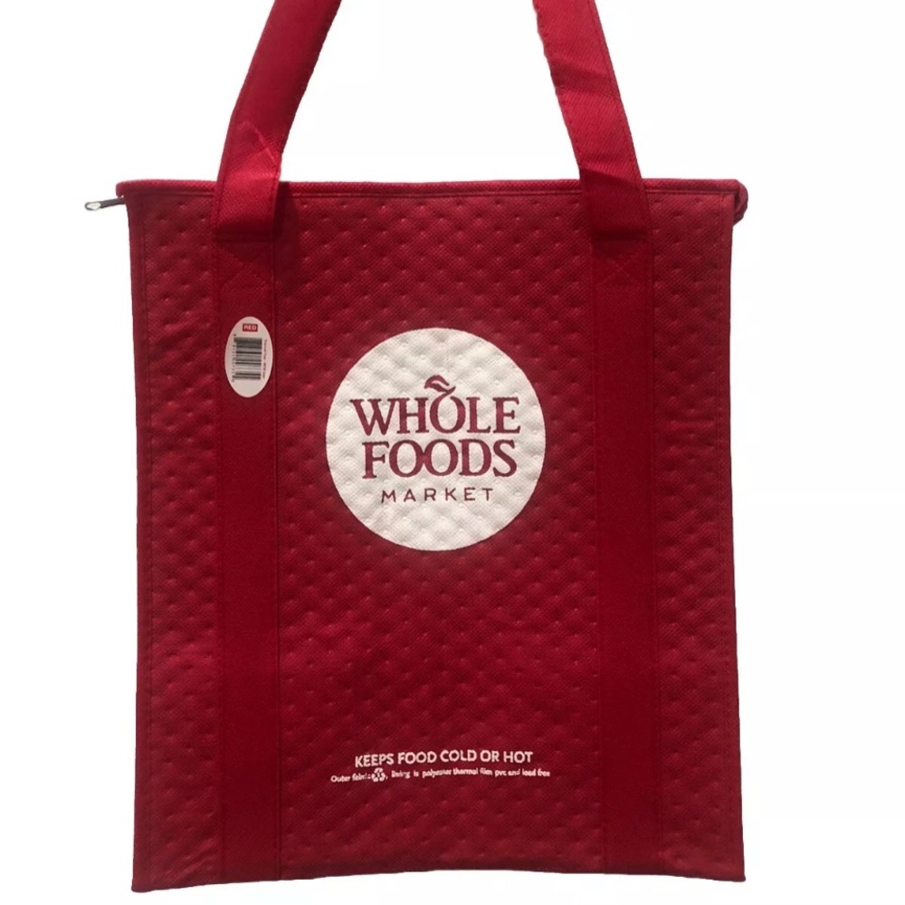 Whole Foods Insulated Bag Reusable red New